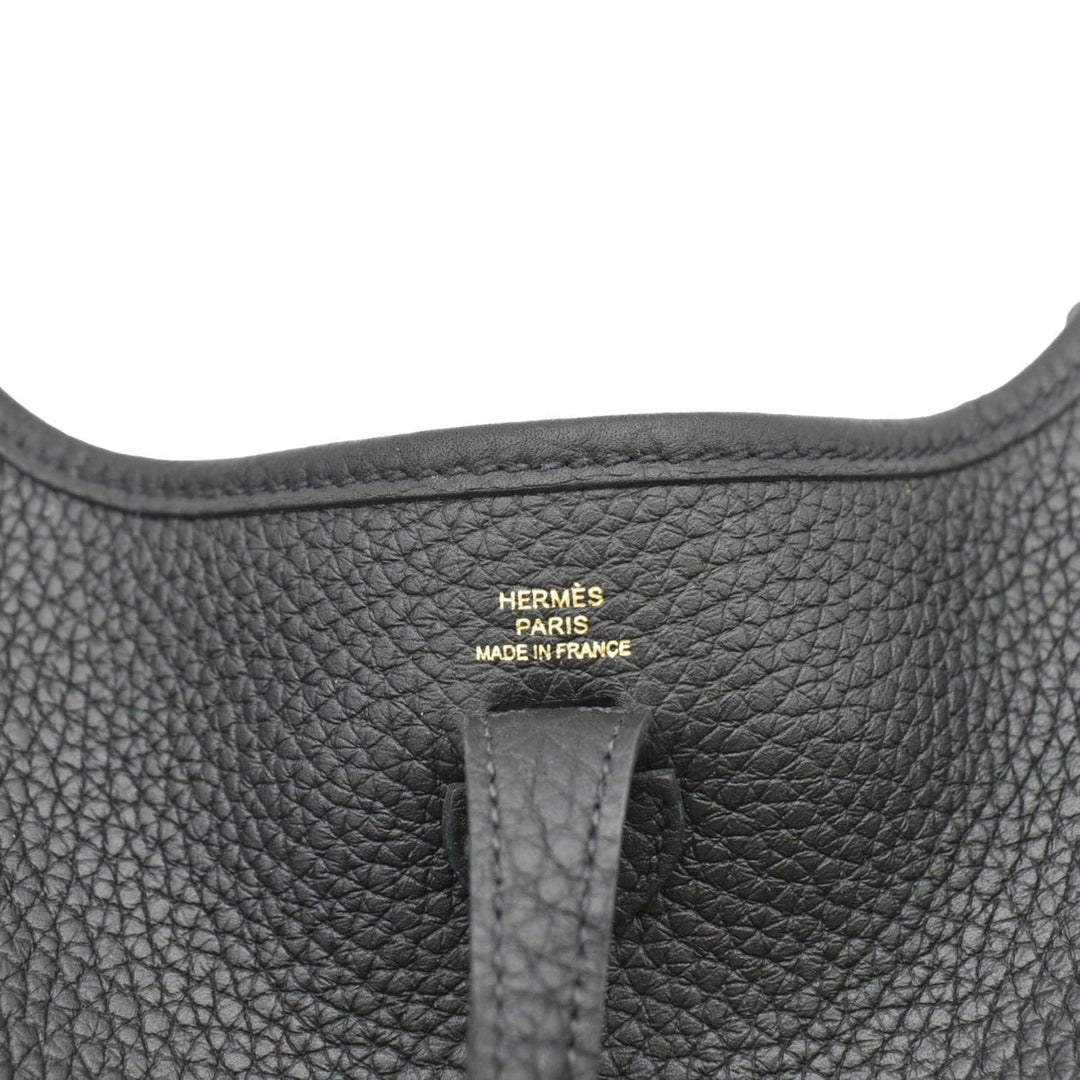 Top quality Hermes Evelyne TPM Clemence Leather Crossbody Bag Black
