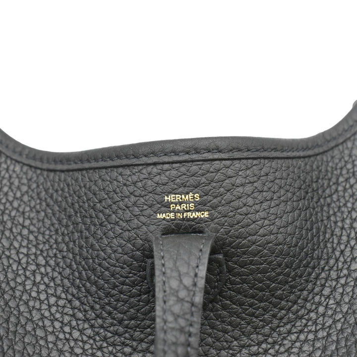 Top quality Hermes Evelyne TPM Clemence Leather Crossbody Bag Black