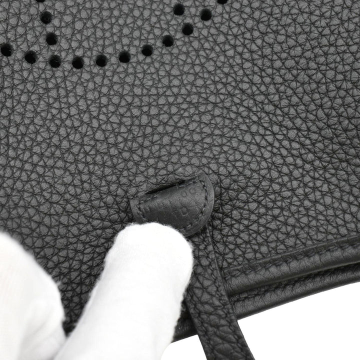 Hermes Evelyne TPM Clemence Leather Crossbody Bag Black