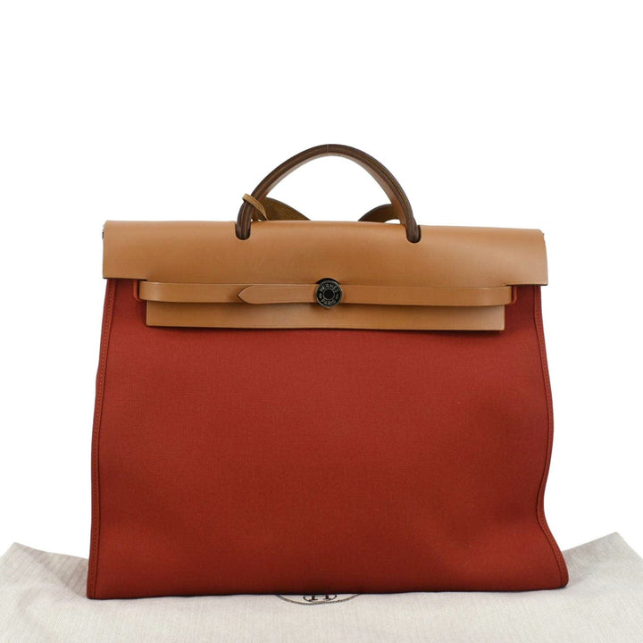 Top quality Hermes Herbag Canvas Tote Shoulder Bag Red