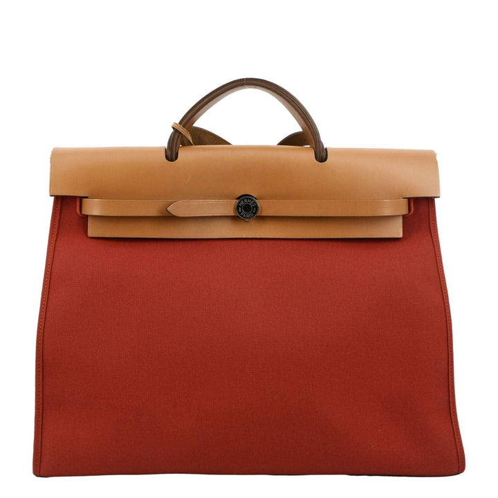 Top quality Hermes Herbag Canvas Tote Shoulder Bag Red