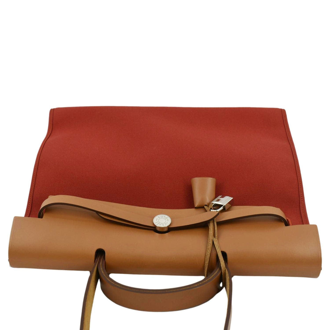Top quality Hermes Herbag Canvas Tote Shoulder Bag Red