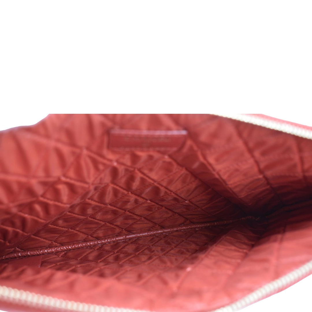 Top Quality Chanel Classic O-Case Leather Zip Pouch Red