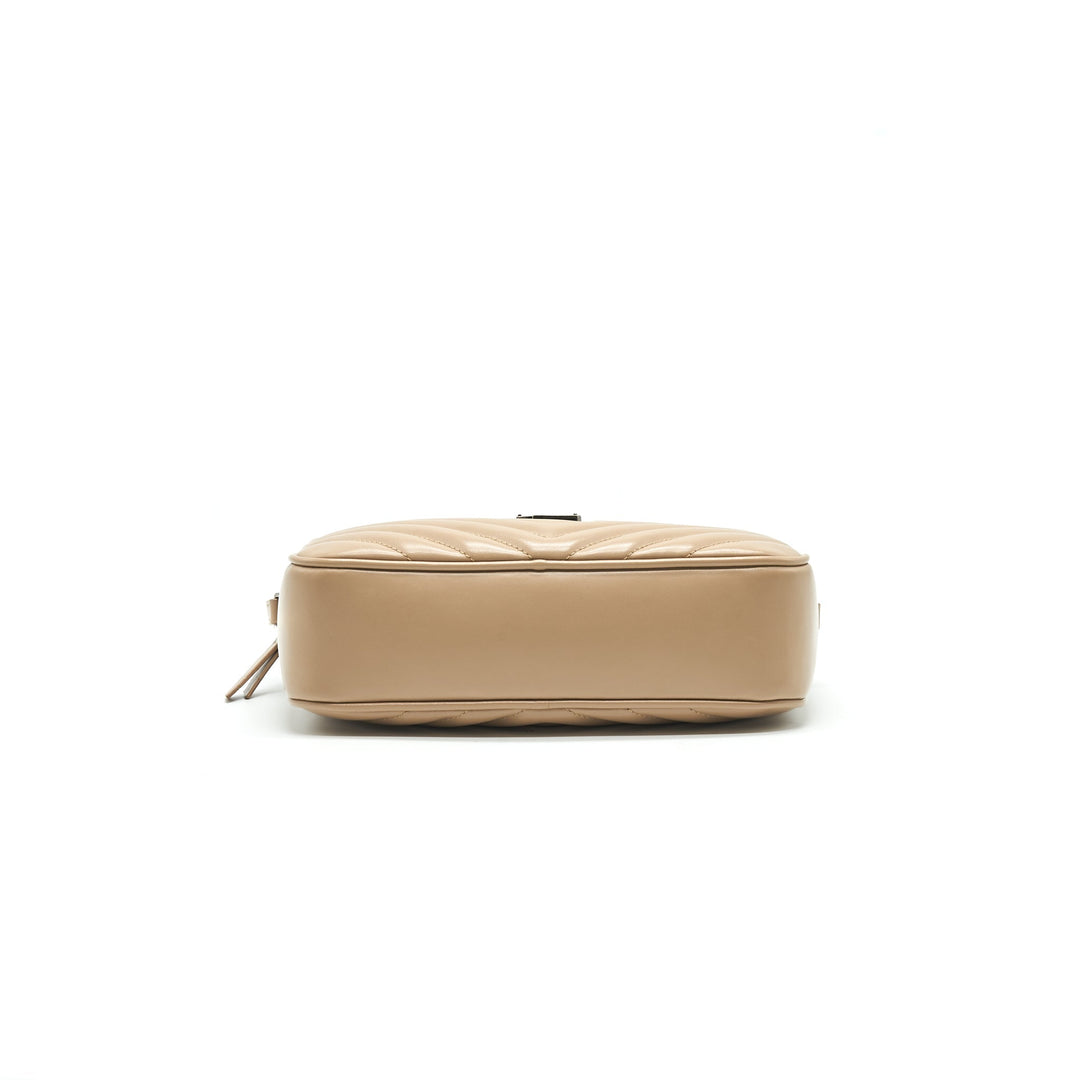SAINT LAURENT Lou Camera Leather Crossbody Bag Beige