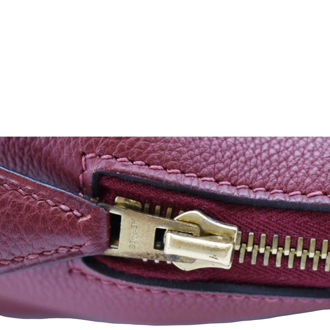 Hermes Bolide 30 Vintage Taurillon Leather Satchel Bag Maroon