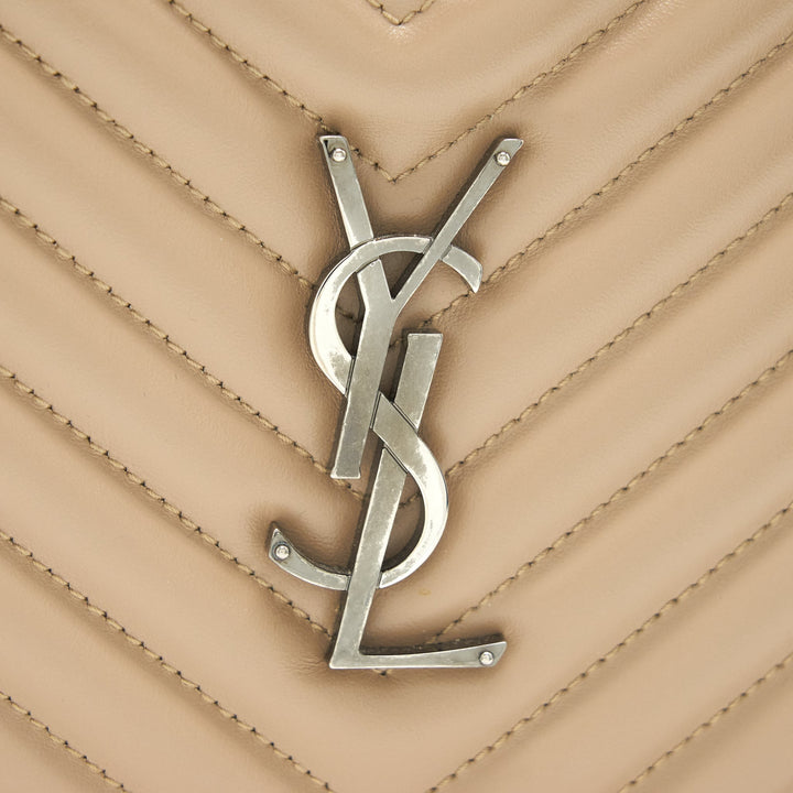 SAINT LAURENT Lou Camera Leather Crossbody Bag Beige