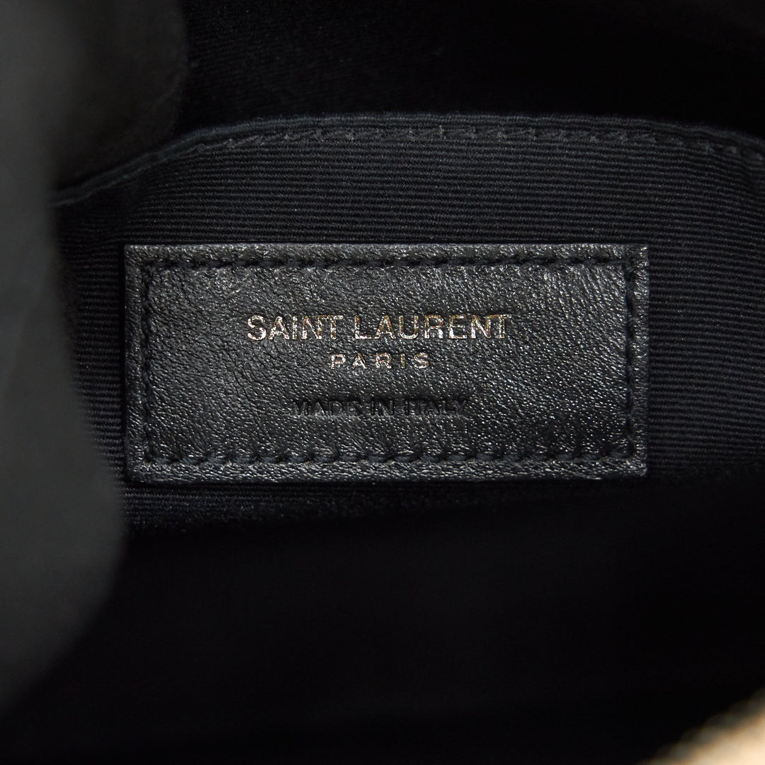 SAINT LAURENT Lou Camera Leather Crossbody Bag Beige