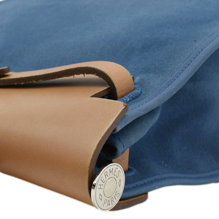 Top quality Hermes Herbag Zip Retourne 31 Canvas Tote Shoulder Bag Blue