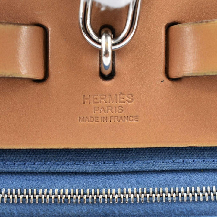 Top quality Hermes Herbag Zip Retourne 31 Canvas Tote Shoulder Bag Blue