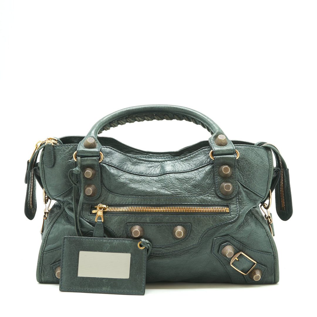 Top Quality Balenciaga Tote Bag Dark Grey with Giant stud hardware