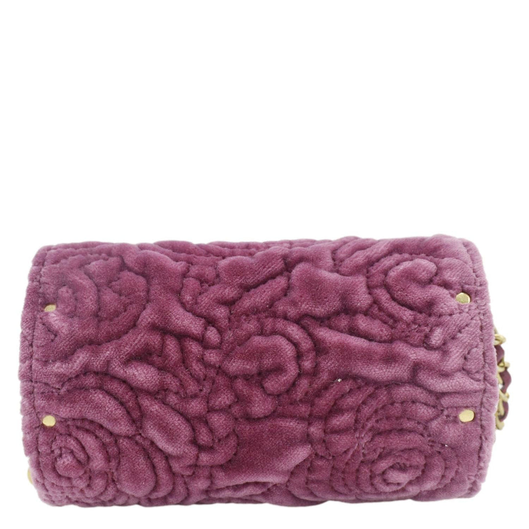 Top Quality Chanel Camellia Velvet Chain Vanity Bag Pink
