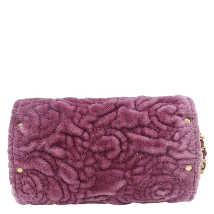 Top Quality Chanel Camellia Velvet Chain Vanity Bag Pink