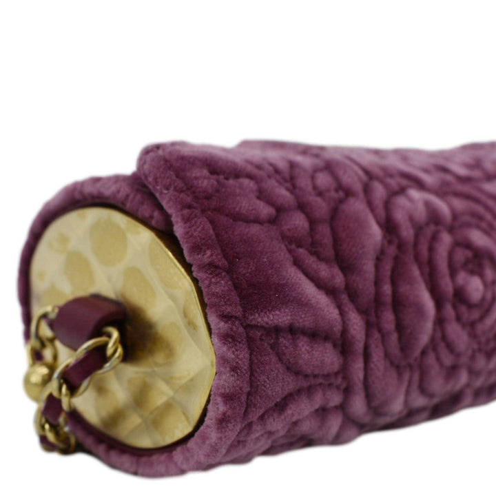Top Quality Chanel Camellia Velvet Chain Vanity Bag Pink
