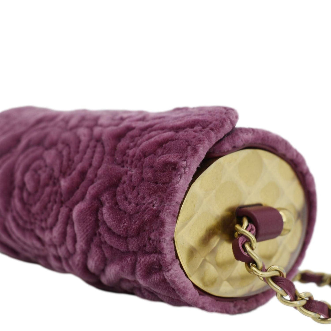 Top Quality Chanel Camellia Velvet Chain Vanity Bag Pink