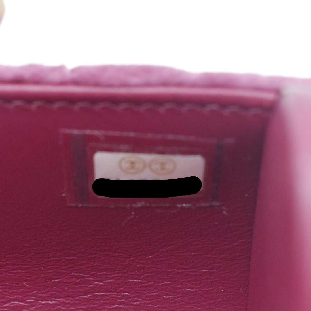 Top Quality Chanel Camellia Velvet Chain Vanity Bag Pink