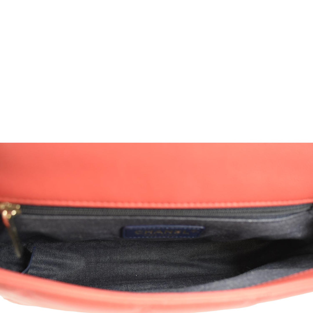 Top Quality Chanel Resin Chain Flap Lambskin Quilted Leather Shoulder Bag Red