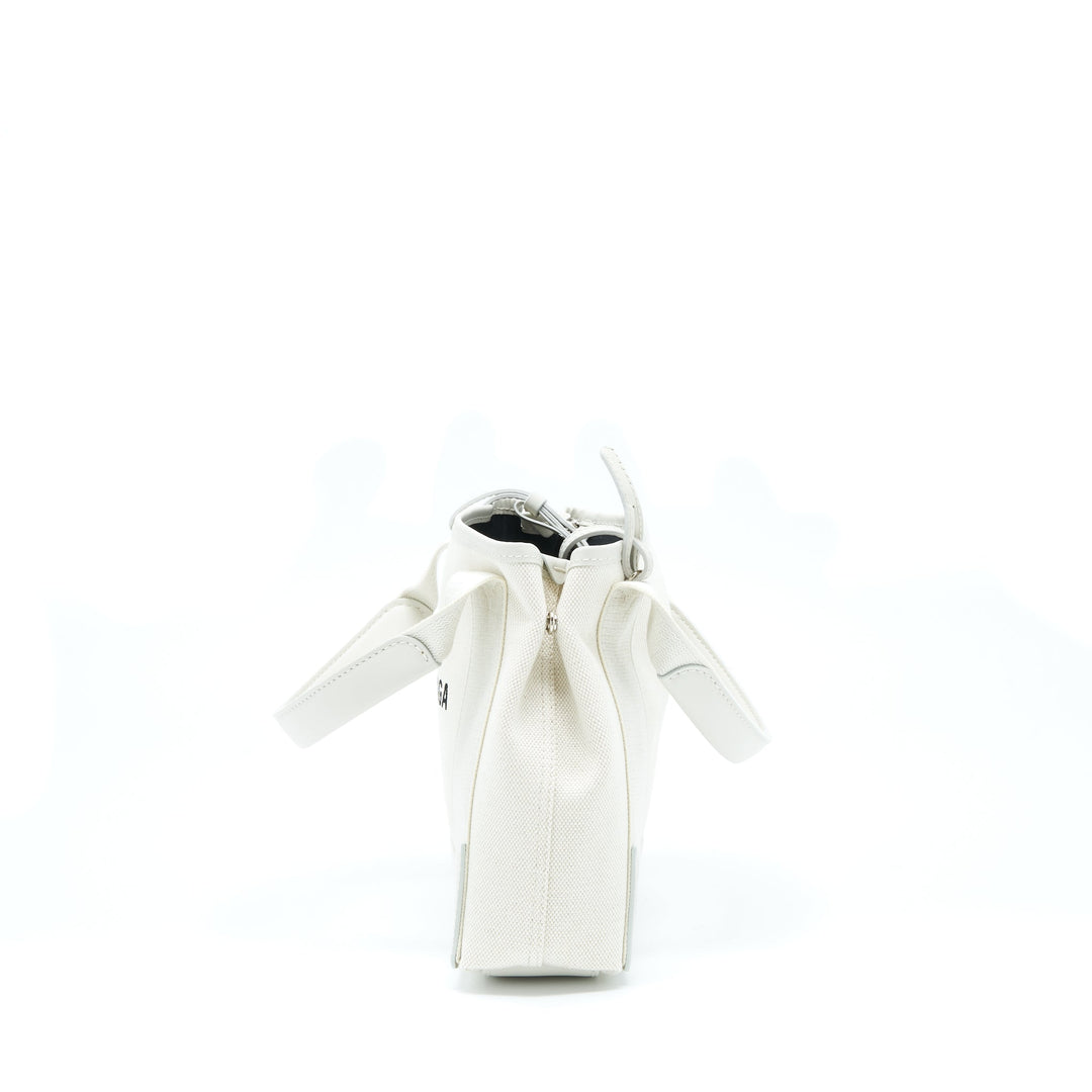 Top Quality Balenciaga Cabas Fabric/Leather Off white SHW