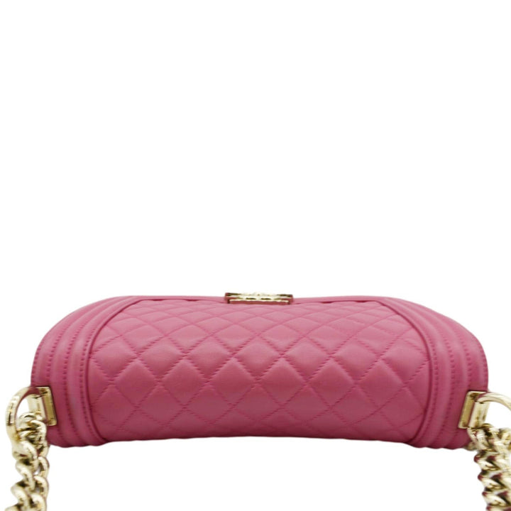 Top Quality Chanel Medium Boy Flap Quilted Leather Shoulder Bag Pink