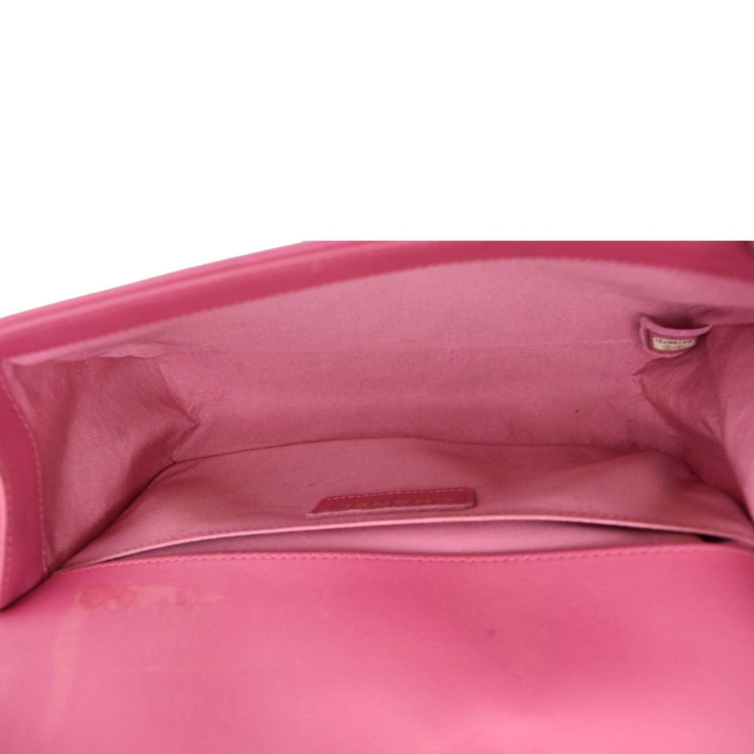 Top Quality Chanel Medium Boy Flap Quilted Leather Shoulder Bag Pink