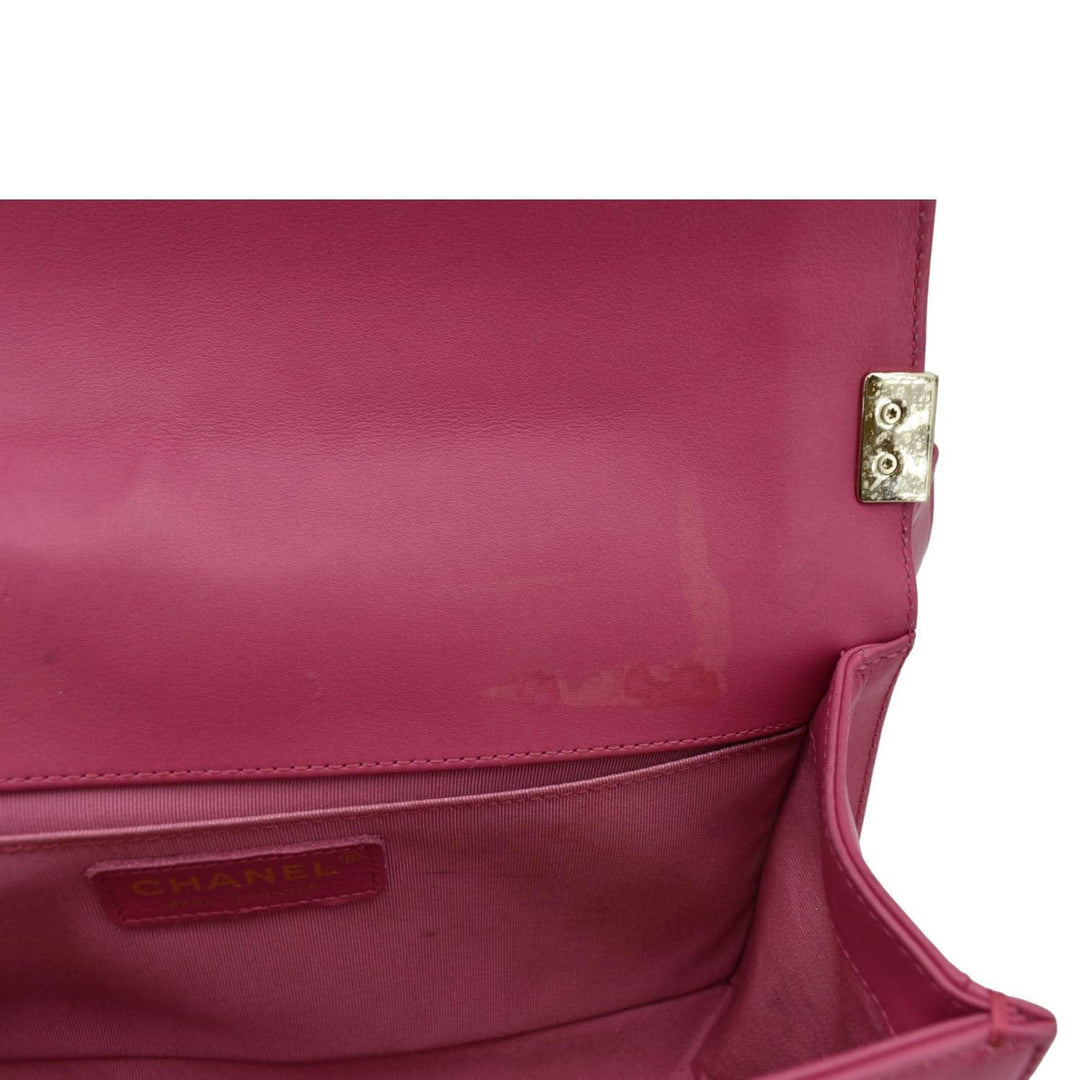 Top Quality Chanel Medium Boy Flap Quilted Leather Shoulder Bag Pink