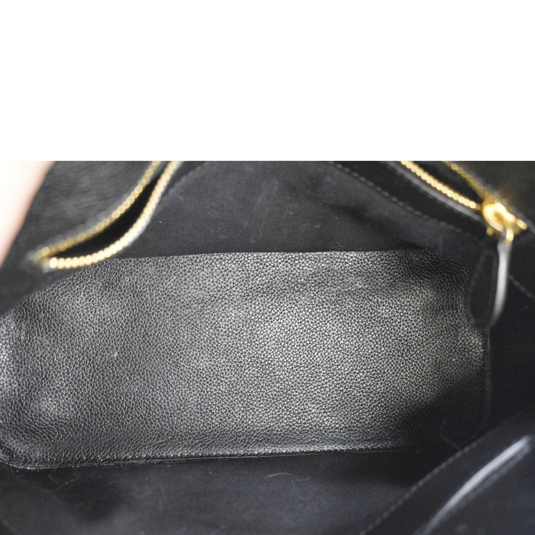 balenciaga Ville Top Handle Grained Leather Crossbody Bag Black