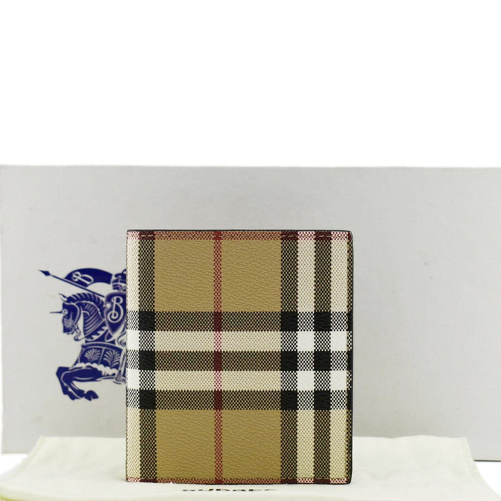 Burberry Check Leather Bifold Wallet Beige