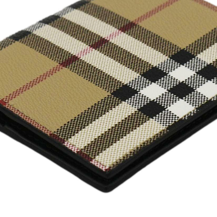 Burberry Check Leather Bifold Wallet Beige