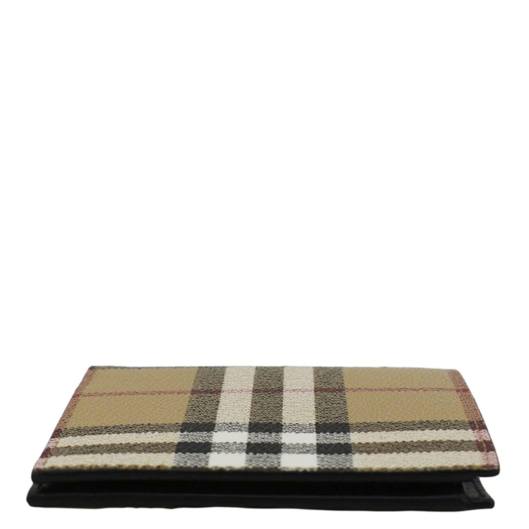 Burberry Check Leather Bifold Wallet Beige