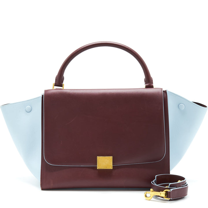 Top Quality Celine Trapeze Bag Burgundy / Light Blue