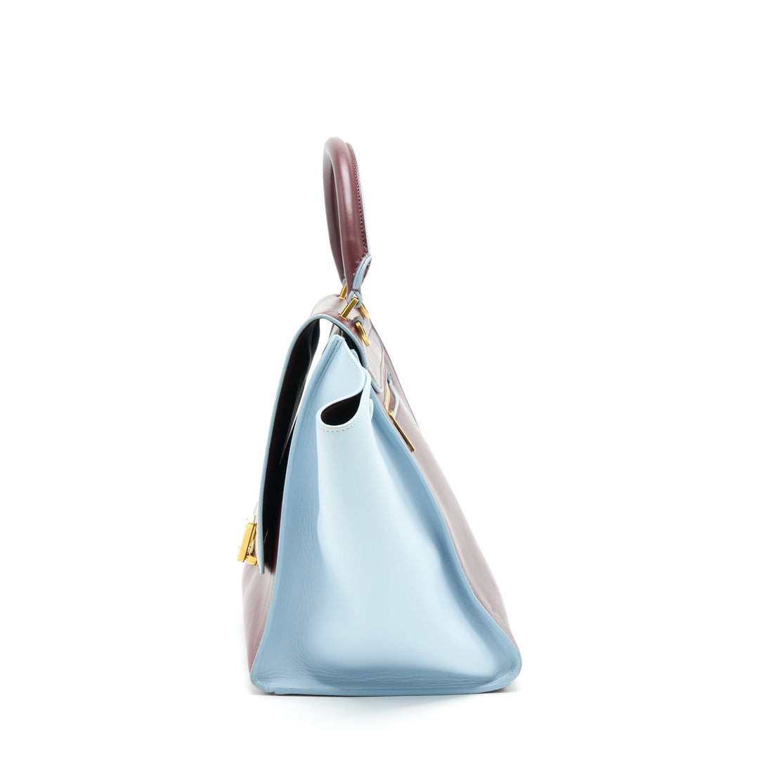 Top Quality Celine Trapeze Bag Burgundy / Light Blue