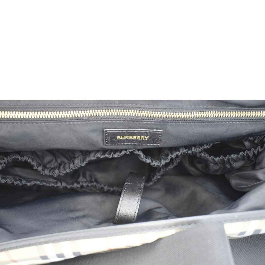 Burberry Vintage Check Flap Nylon Diaper Bag Beige