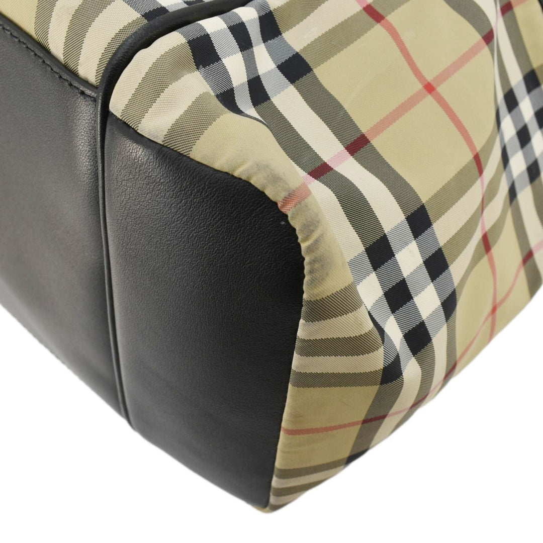 Burberry Vintage Check Flap Nylon Diaper Bag Beige
