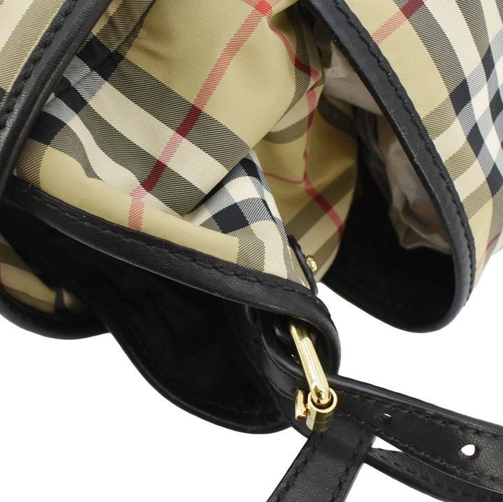Burberry Vintage Check Flap Nylon Diaper Bag Beige