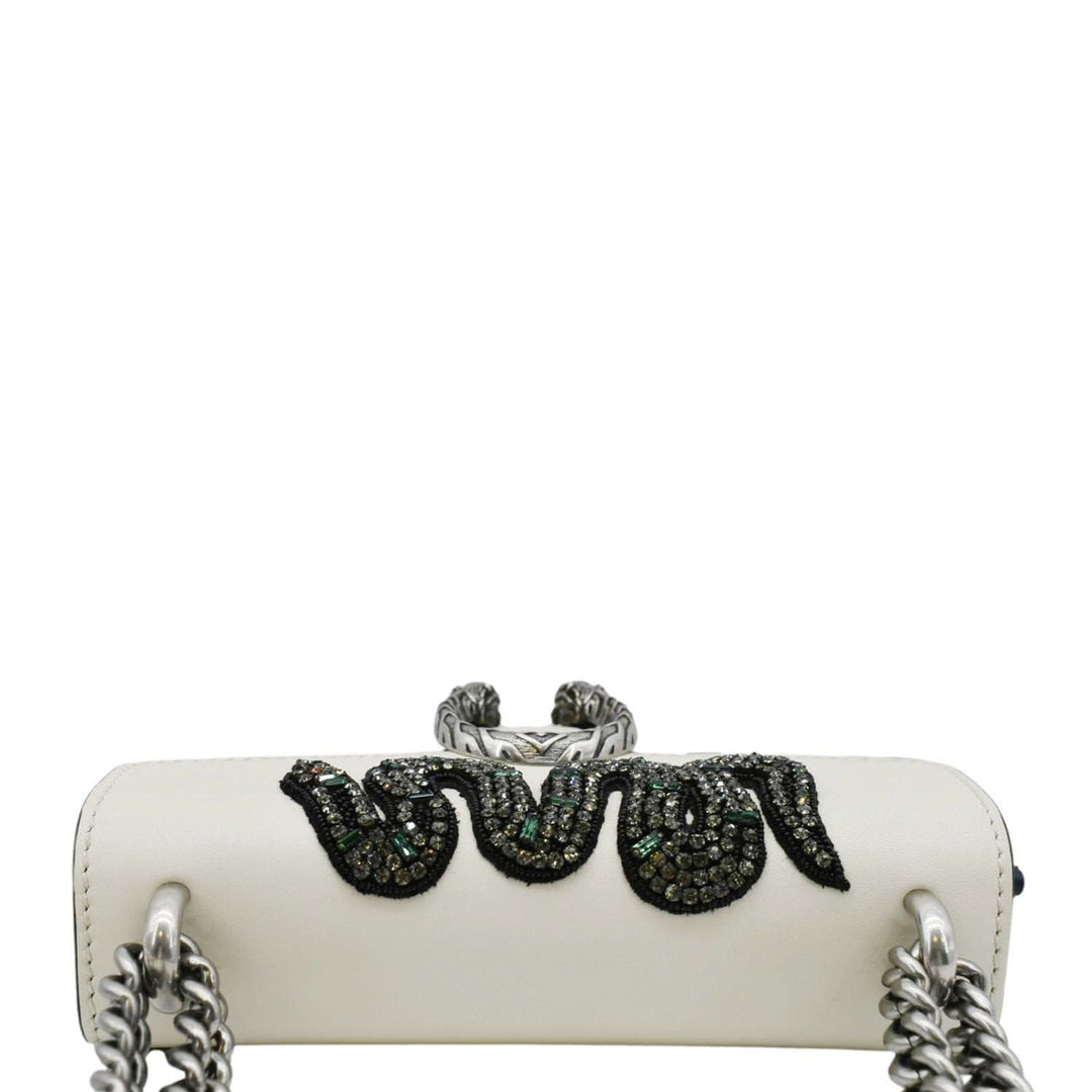 GUCCI Dionysus Embroidered Snake Leather Shoulder Bag Red 421970