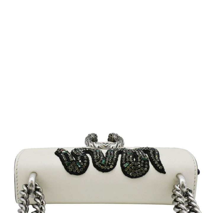 GUCCI Dionysus Embroidered Snake Leather Shoulder Bag Red 421970