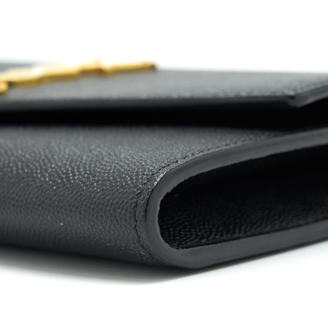 Saint Laurent/YSL Envelop Small Crossbody Bag Grained Calfskin Black GHW