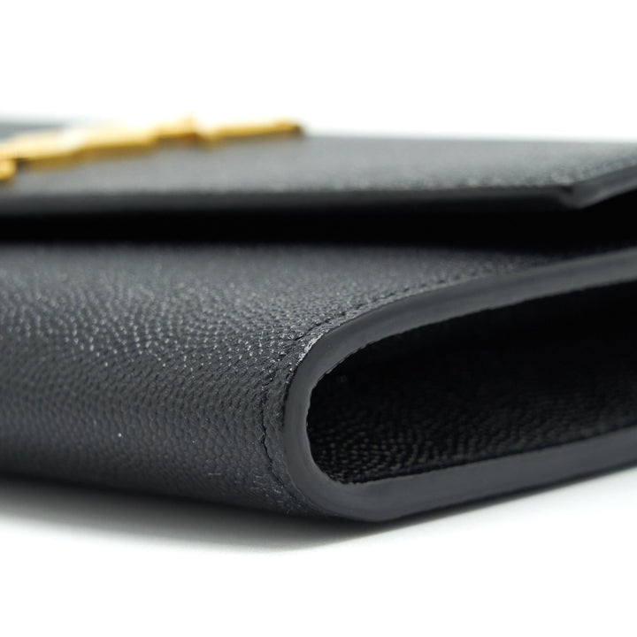 Saint Laurent/YSL Envelop Small Crossbody Bag Grained Calfskin Black GHW