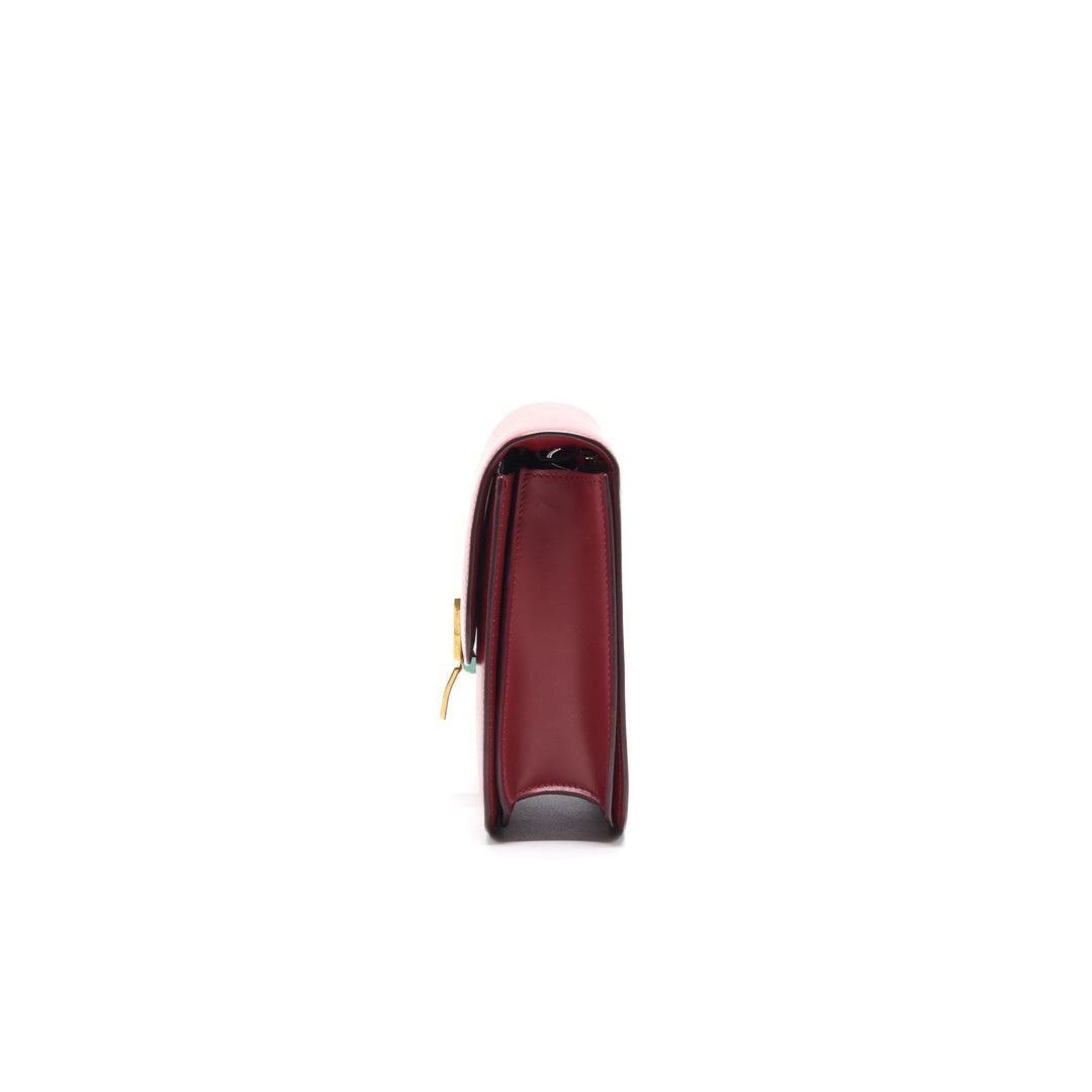 Celine Medium Classic Box Calfskin Bag Red