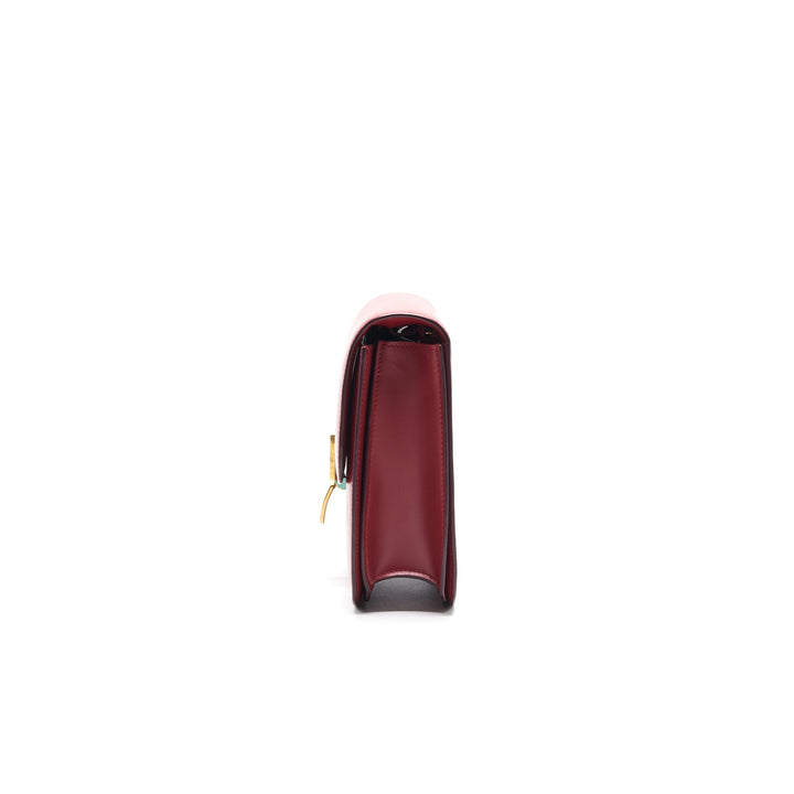 Celine Medium Classic Box Calfskin Bag Red