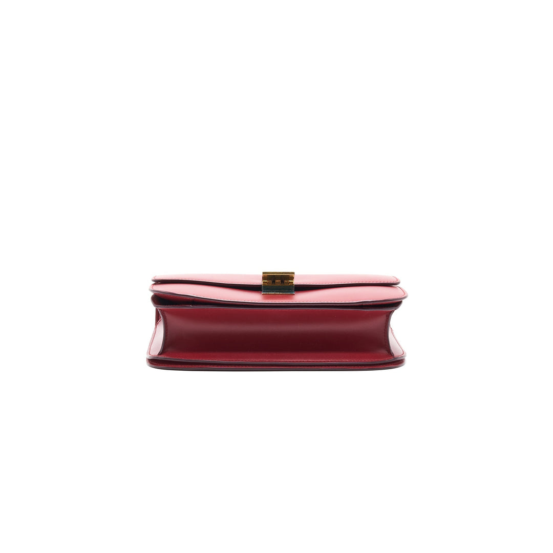 Celine Medium Classic Box Calfskin Bag Red