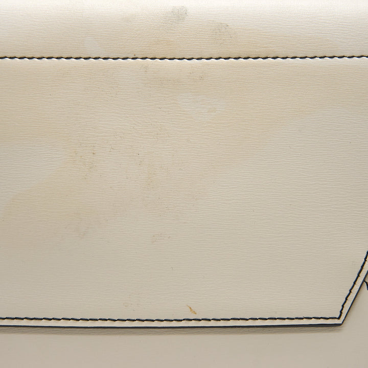 Top Quality Celine Sangle Bucket Bag White with black Stitching