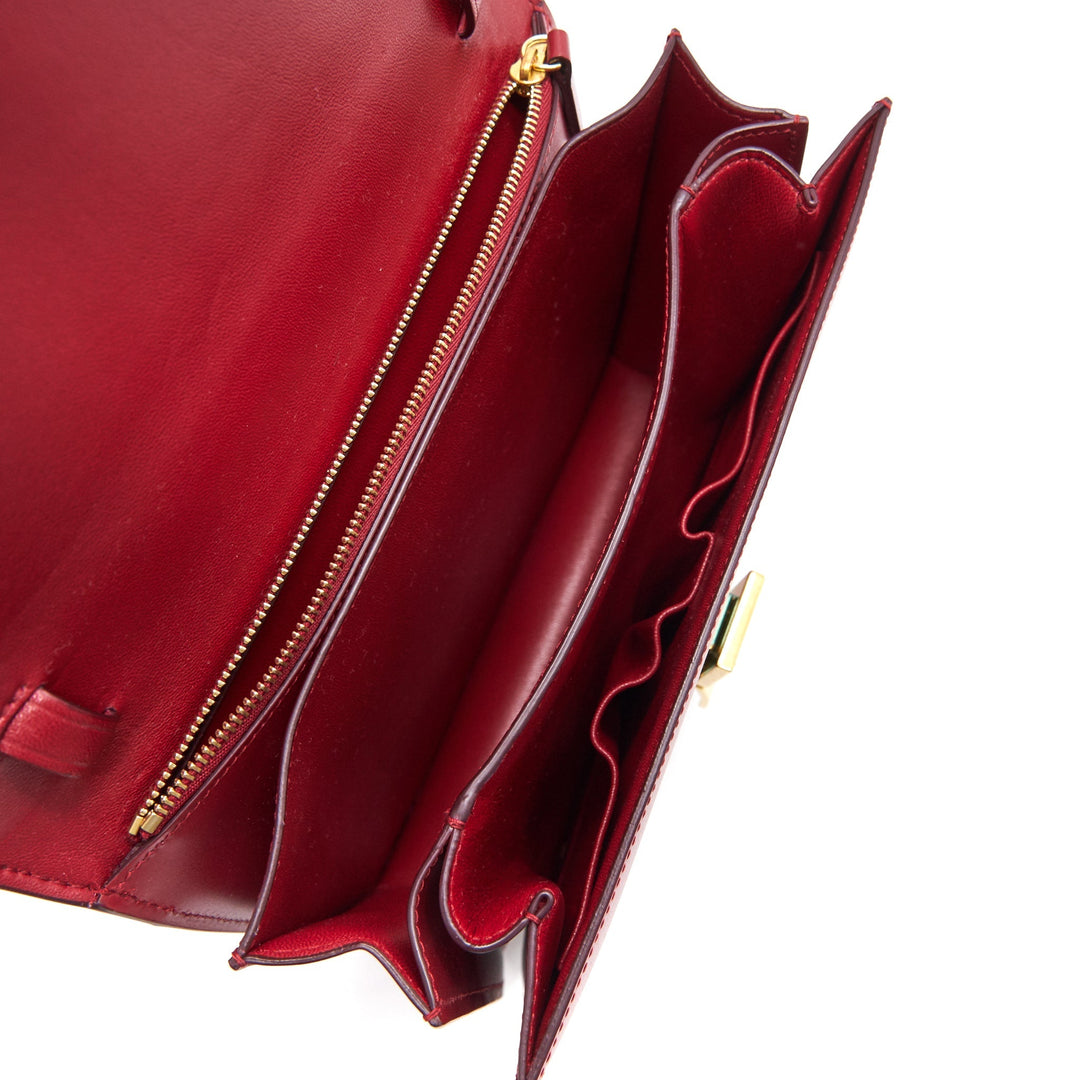Celine Medium Classic Box Calfskin Bag Red