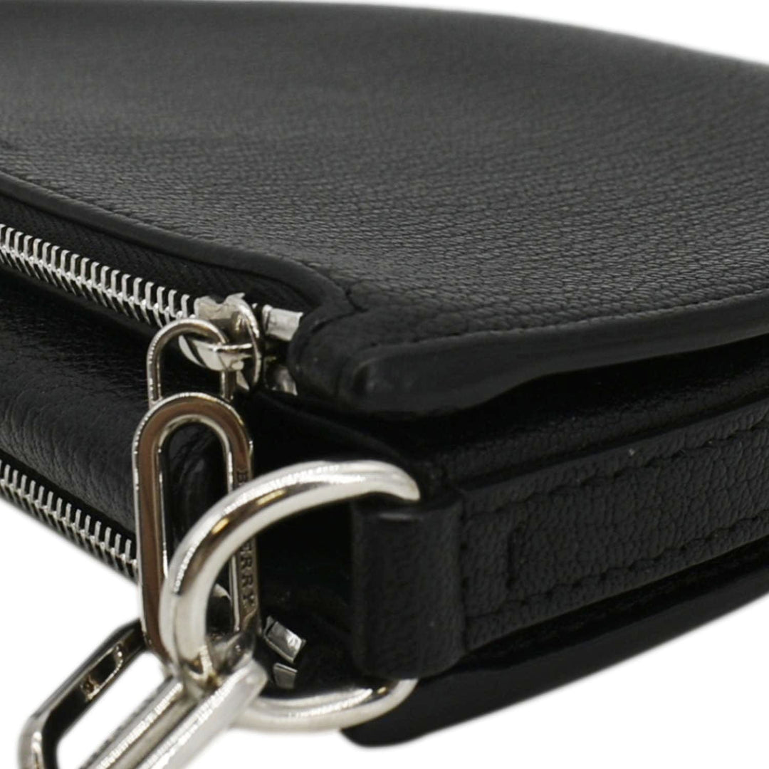 Burberry Pecan Small Leather Shoulder Bag Black