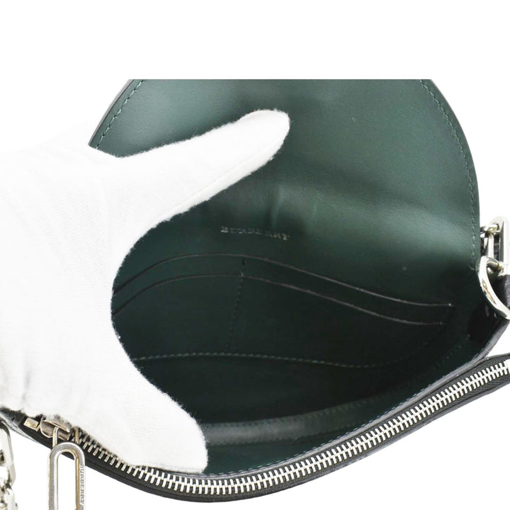 Burberry Pecan Small Leather Shoulder Bag Black