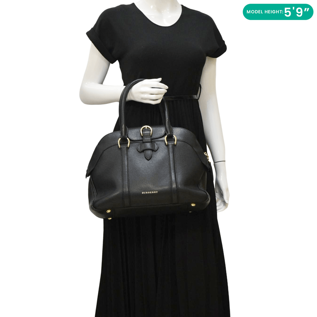 Burberry Milverton Medium Leather Tote Bag Black