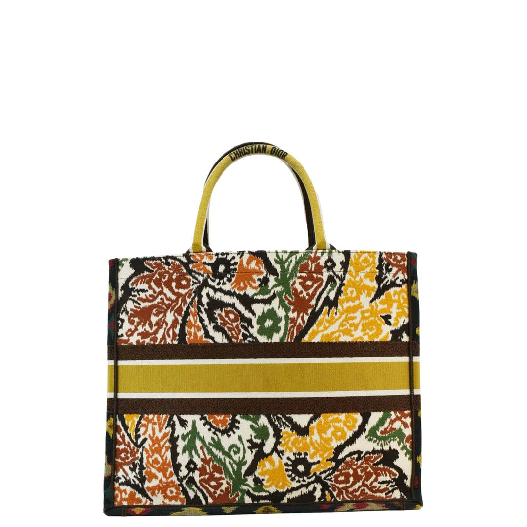 CHRISTIAN Top quality Dior Book Large Embroidered Paisley Tote Bag Multicolor