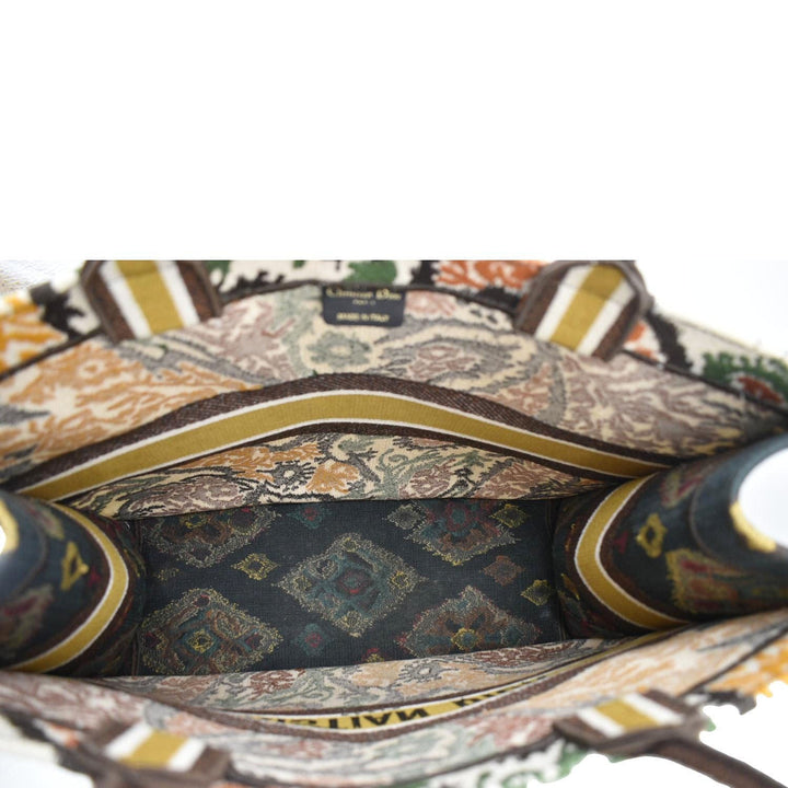 CHRISTIAN Top quality Dior Book Large Embroidered Paisley Tote Bag Multicolor