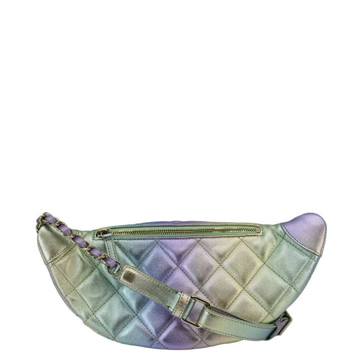 Top Quality Chanel Iridescent Rainbow Quilted Leather Bumbag Multicolor