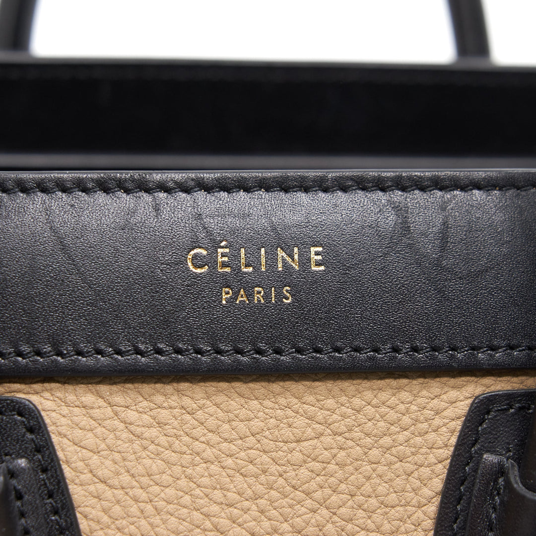 Celine Nano Luggage Bag Multi Color Beige/ Blue /Black