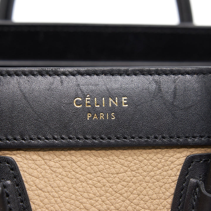 Celine Nano Luggage Bag Multi Color Beige/ Blue /Black